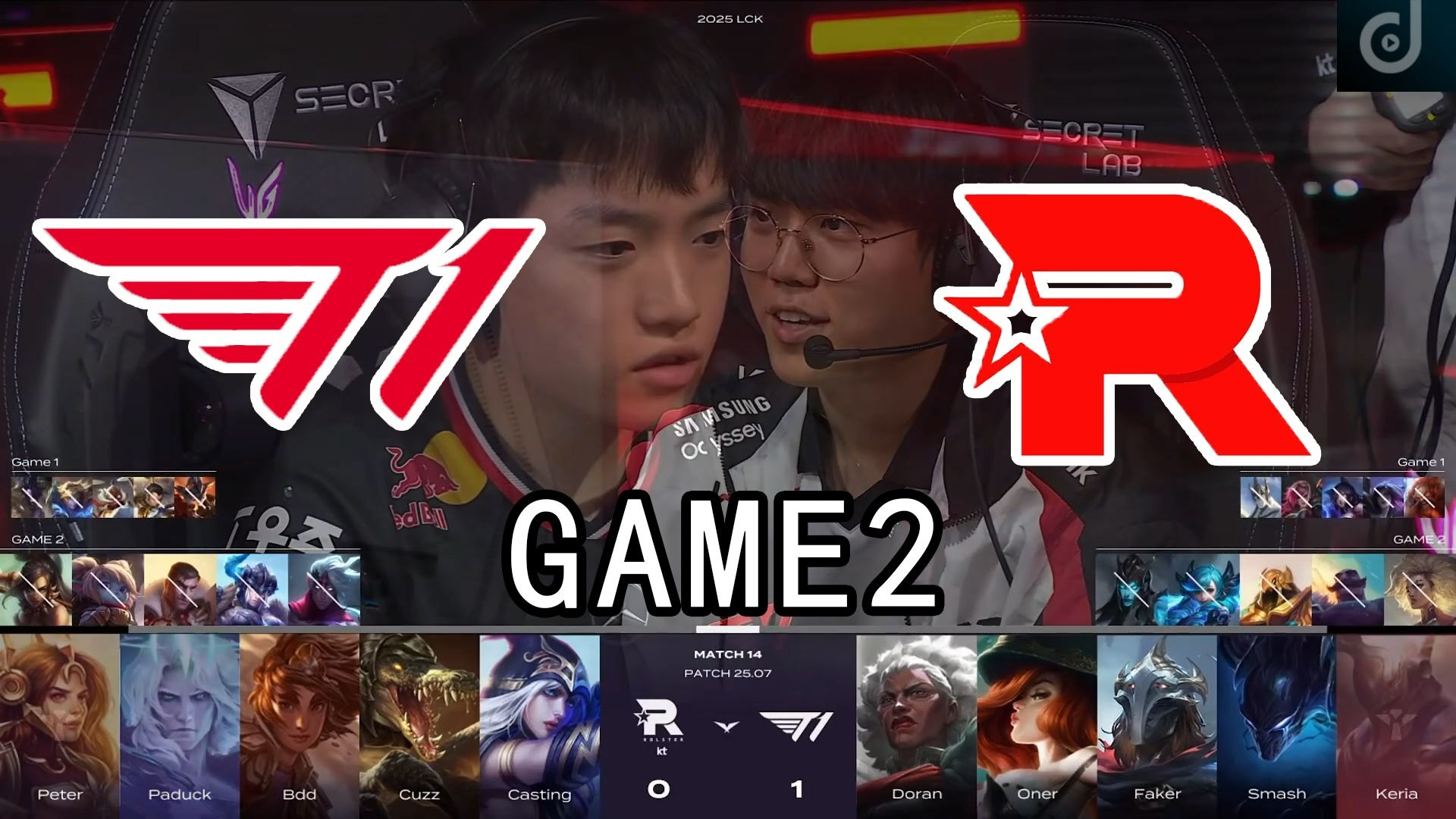 关于T12-1KT：Gumayusi13杀卢锡安疯狂输出，T1力克KT拿下赛点的信息
